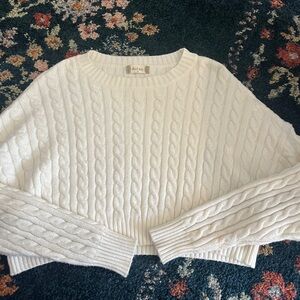 Altar'd State Cream Cable Knit Sweater